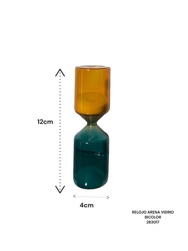 [283017] RELOJ ARENA BICOLOR VIDRIO 5min ES23551 4X12CM