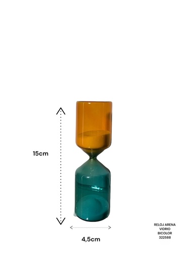 [322588] RELOJ ARENA BICOLOR VIDRIO ES23552 4.5X15CM
