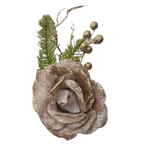 [1702335010813] FLOR NAVIDEÑA PALO ROSA 37CM