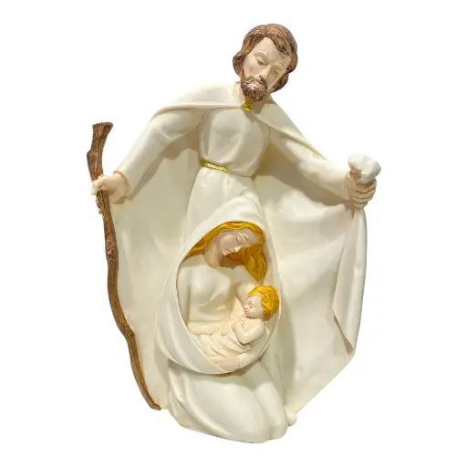 [8679811648941] SAGRADA FAMILIA POLIRESINA BEIGE 38CM