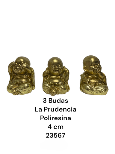 [23567] SET DE 3 BUDAS LA PRUDENCIA 4CM