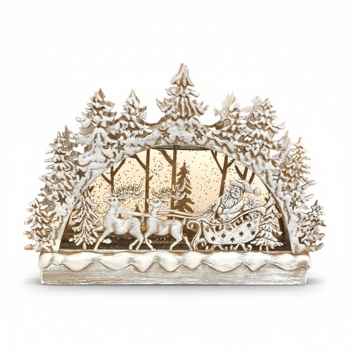 [615769] ADORNO PUENTE DE VELAS DISEÑO SANTA Y TRINEO SIN LUZ 35CM