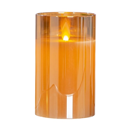 [2406002024284] VELA AMBAR ARTIFICIAL A PILA  7.5X12.5CM