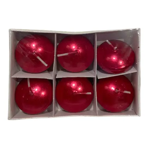 [6584599205212] VELA FLOTANTE REDONDAS ROJA X6 ES20521 4.5CM