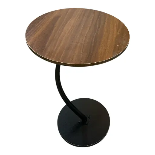 [1246181286140] MESA METALICO MADERADO REDONDA 60X40CM