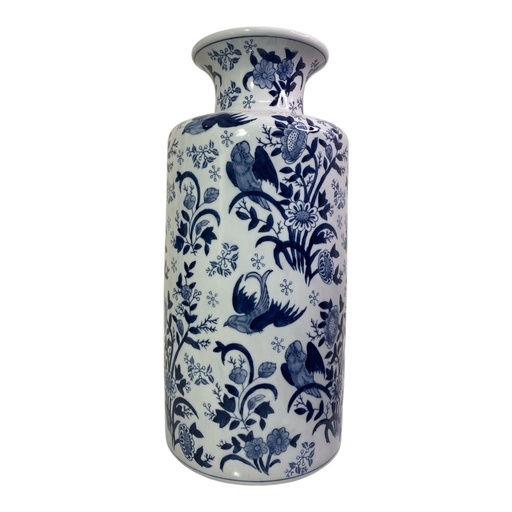 [6981606485894] PT71-015 FLORERO CERAMICA AZUL 18X43CM