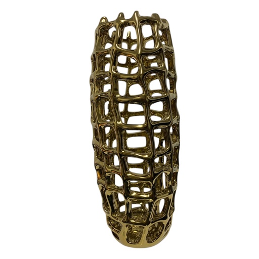 [442-61945] FLORERO CERAMICA DORADO 12X30CM