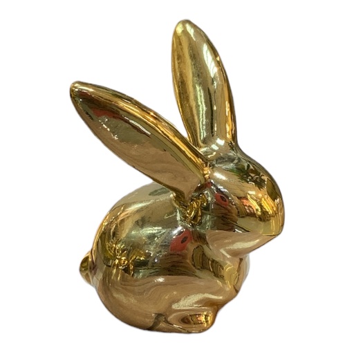 [126-96318] CONEJO CERAMICA DORADO 5X6CM
