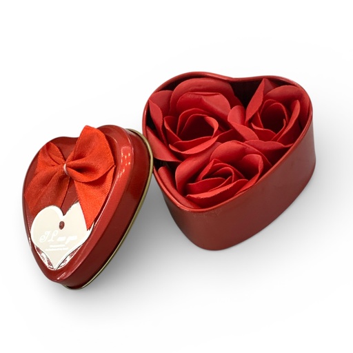 [CS20998] CAJA CORAZON CON FLORES PETALOS DE JABON