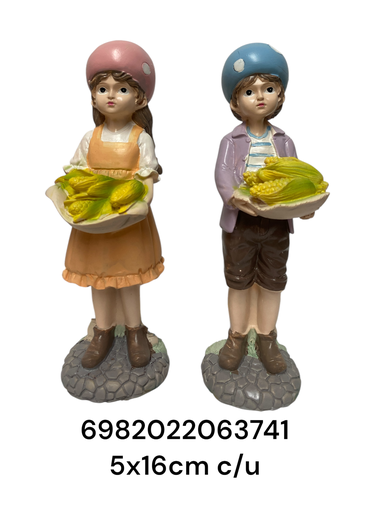 [6982022063741] SC6374  PAREJA CON MAIZ SETX2 5X16CM C/U