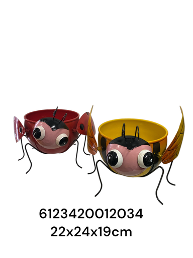 [6123420012034] SC16011 MACETA ABEJA/MARIQUITA 22X24X19CM