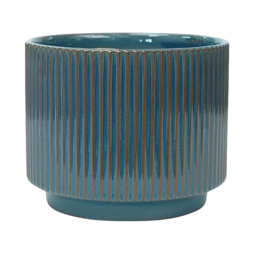 [6820246162430G] MACETA LINEAS TURQUESA CERAMICA GRANDE 20X16CM SC16243G 