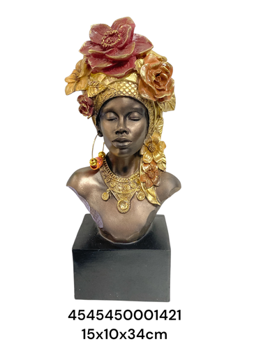 [4545450001421] CS8020423 AFRICANA BUSTO ROSA ROJA 15X10X34CM