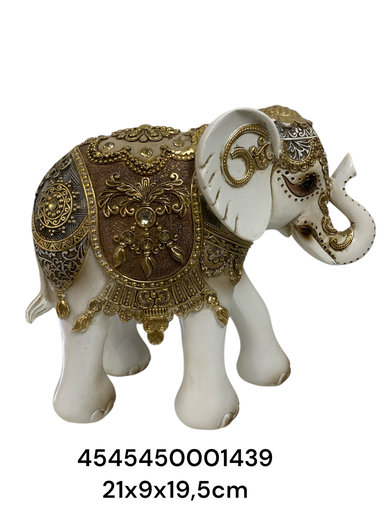 [4545450001439] ELEFANTE CAFE/BLANCO 21X9X19.5CM CS8020441