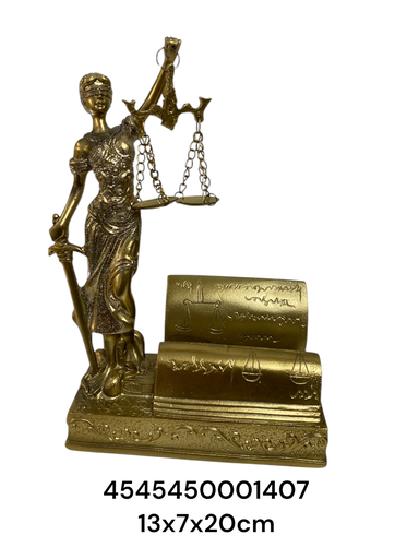 [4545450001407] CS8180111 DAMA DE LA JUSTICIA DORADA 13X7X20CM