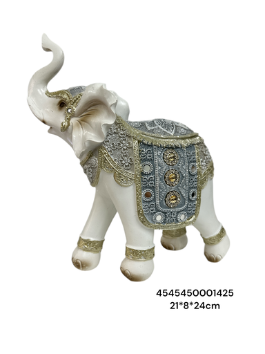 [4545450001425] CS8020427 ELEFANTE CELESTE/BLANCO 21X8X24CM