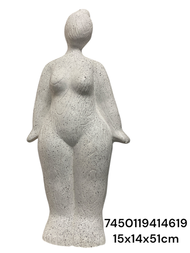 [7450119414619] FIGURA MUJER DECOR BLANCA 15X14X51CM 437-5010075