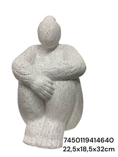 [7450119414640] 437-5010078 MUJER DECOR BLANCA 22.5X18.5X32CM