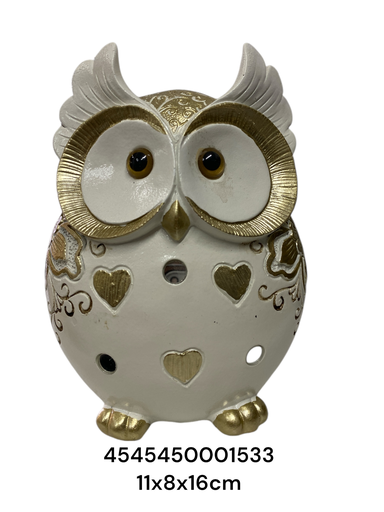 [4545450001533] BUHO BEIGE/DORADO 11X8X16CM CS8020535