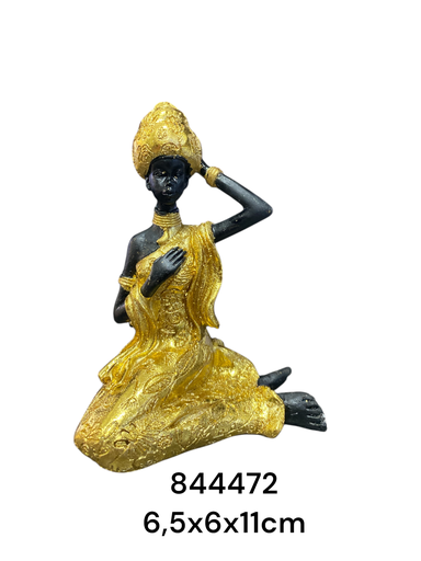 [844472] ES25935 AFRICANA RESINA DORADA 6.5X6X11 CM