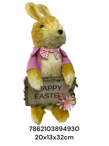 [7862103894930] CONEJA PASCUA YUTE 20X13X32CM 23MDS7
