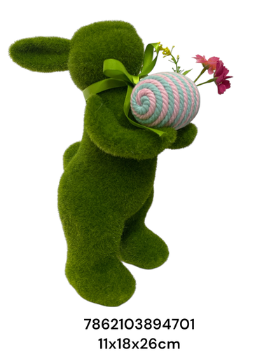 [7862103894701] CONEJO VERDE PASCUA 11X18X26CM 23CY0178