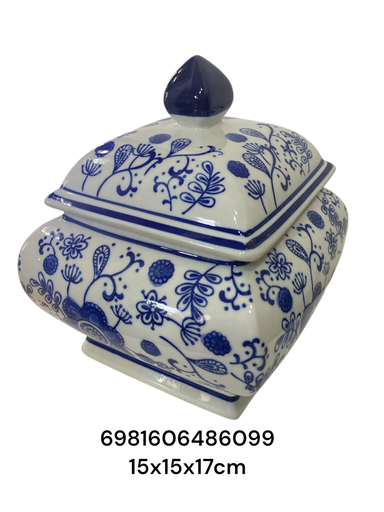 [6981606486099] PT71-035 BOMBONERA REDOMA AZUL 15X15X17CM