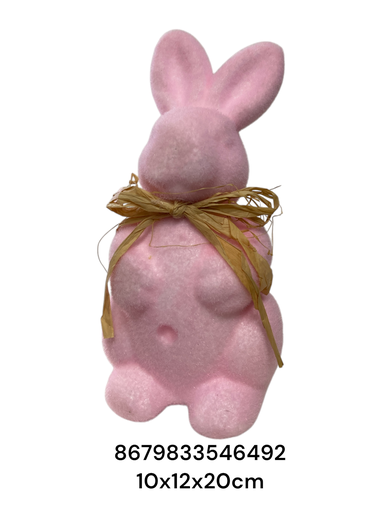 [8679833546492] CONEJO PASCUA ROSADO 10X12X20CM