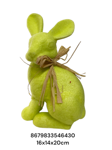[8679833546430] CONEJO PASCUA VERDE 16X14X20CM