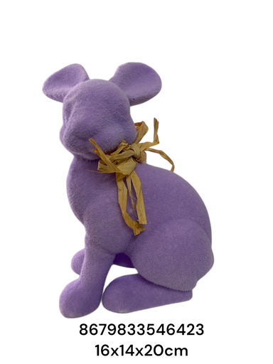 [8679833546423] CONEJO PASCUA LILA 16X14X20CM