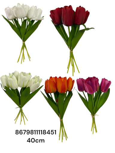 [8679811118451] RAMO FLOR TULIPAN SURTIDO 40CM
