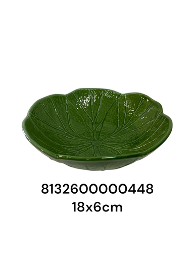 [8132600000448] POZUELO GRANDE CERAMICA VERDE REPOLLO 18X6CM IC1292-08
