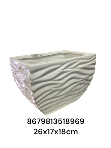 [8679813518969] MACETA CERAMICA RECTANGULAR 26X17X18CM