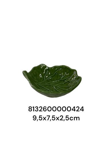 [8132600000424] MINI POZUELO CERAMICA VERDE REPOLLO 9.5X7.5X2.5CM IC1292-06