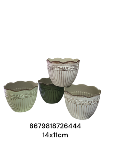 [8679818726444] MACETA ENVEJECIDO PLASTICO 14X11CM