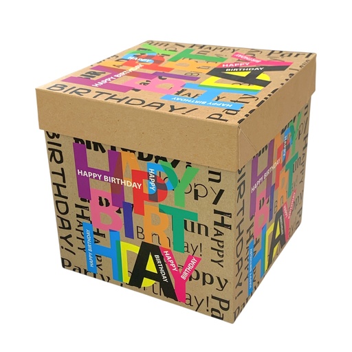[8033110860358] CAJA DE REGALO HAPPY BIRHTDAY 15X15CM