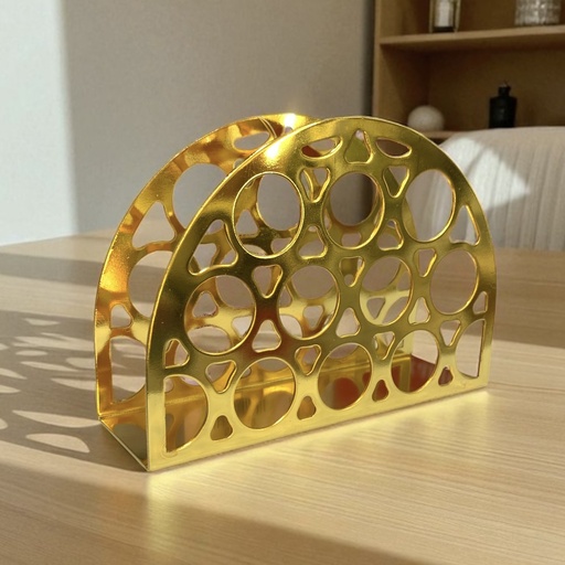 [2023126404796] S40479 SERVILLETERO METALICO DORADO 13X9.5CM