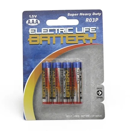 [250629] PILA ELECTRIC LIFE AAA X4 PZ. R03P-BP4B E/BLISTER 350 MIN.