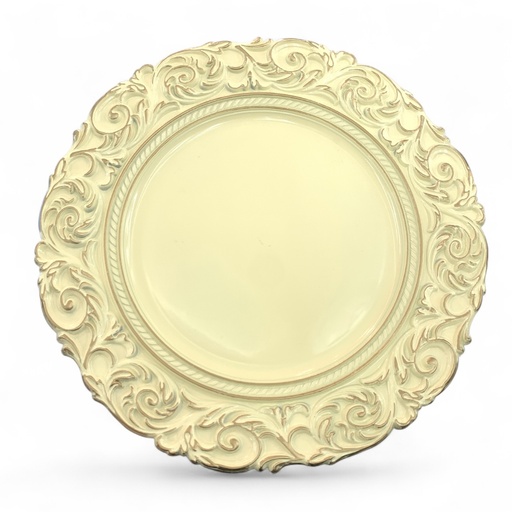 [8679819800891] PLATO BASE AMARILLO PASTEL 35.5CM