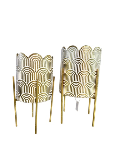 [606972] ES26272 MACETERO METALICO DORADO X 2 (47/40CM)