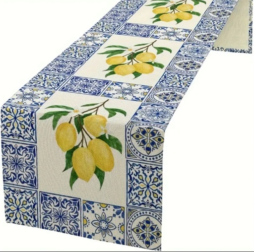 [T171913] CAMINO DE MESA LIMONES, 33X122CM