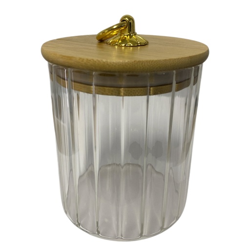 [202502020251199] ENVASE DE VIDRIO TAPA DE BAMBU HERMETICO 9X11CM