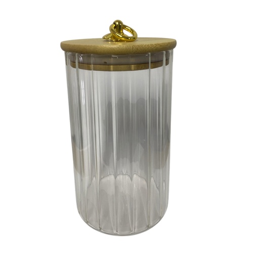 [202502020251201] ENVASE DE VIDRIO CON TAPA HERMETICA BAMBU 9X16CM