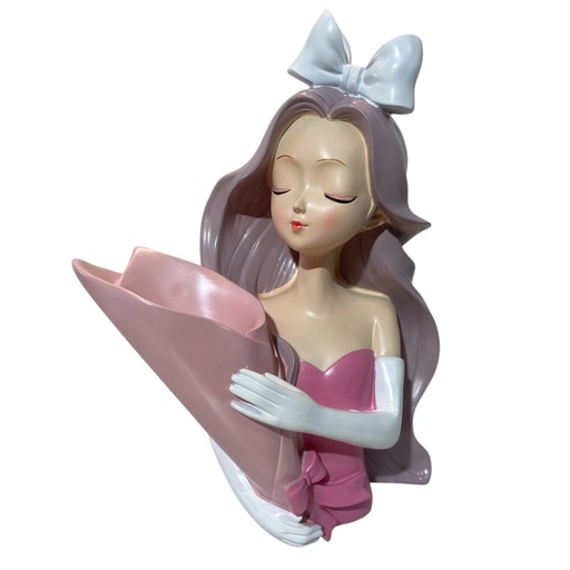 [7861211079376] DAMA COQUET FLORERO POLIRESINA 25X12X31CM