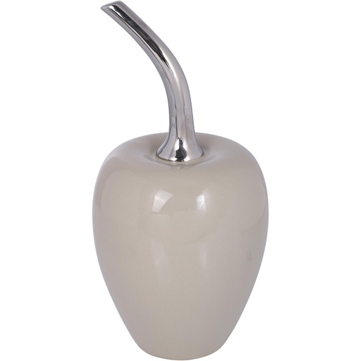 [7450112836159] MANZANA DECOR BEIGE 12X12X24CM