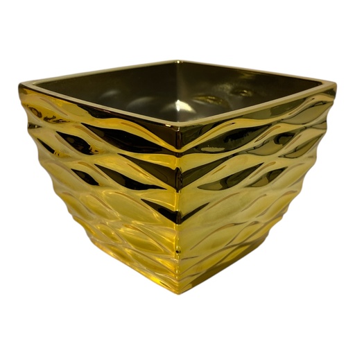 [2023024111260] MACETA PVC DORADA DECOR 11X11X8 CM
