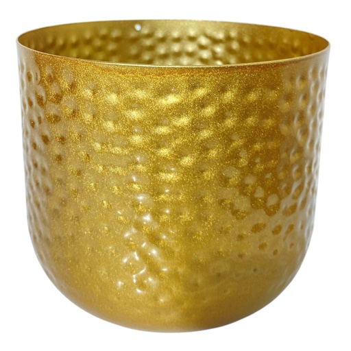 [2023126406905] MACETA METALICA DORADA 16X14CM