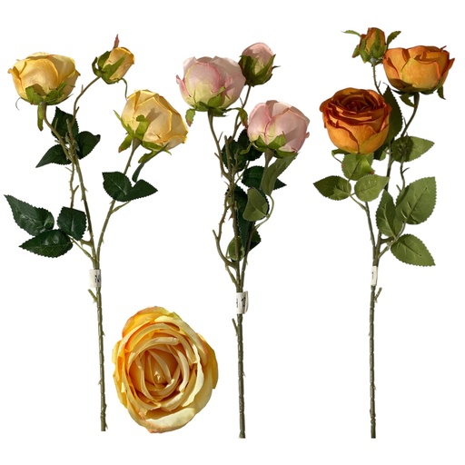 [NH101] ROSAS 3 BOTONES 9CM ALTO 63CM