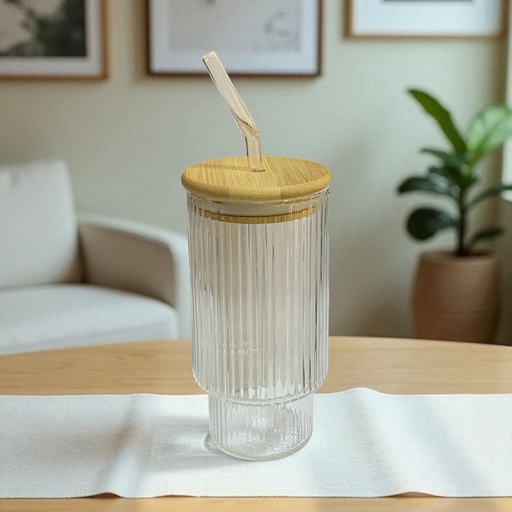 [6952100217748] VASO DE CRISTAL HERMETICO C/SORBETE 7*14CM