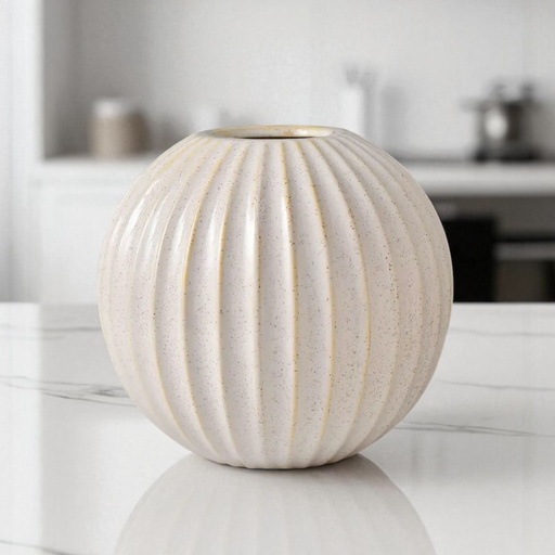 [7492024006220] FLORERO CERAMICA BLANCO REDONDO REF:25460 14CM 